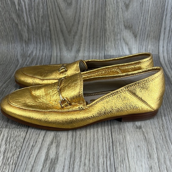 ๐2/$25 ๐ Sam Edelman Gold Crinkle Loraine Bit Loafer - Picture 4 of 10